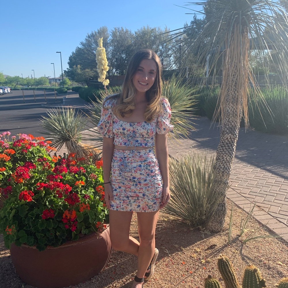Floral Puff Sleeve Mini Dress